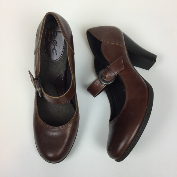 Born Shoes - BOC Born Concept Brown Leather Mary Jane Heel 8.5
